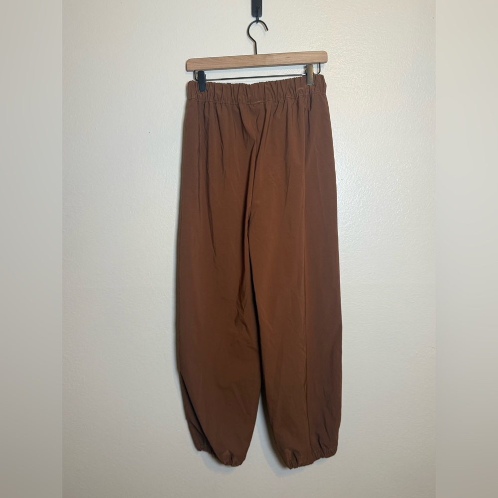 aerie Women's Brown Elastic Hem Wide-Leg Pants - Picture 3 of 6